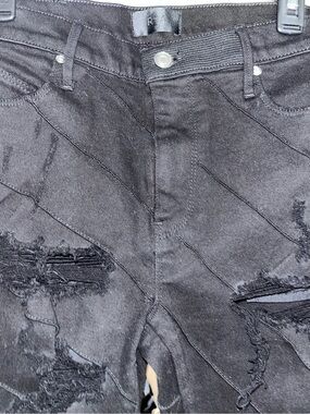 Black RTA brand light wax drkshdw like Distressed Jeans Cross metal rivet sample